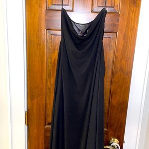 Black Gown With Floral Mesh Back